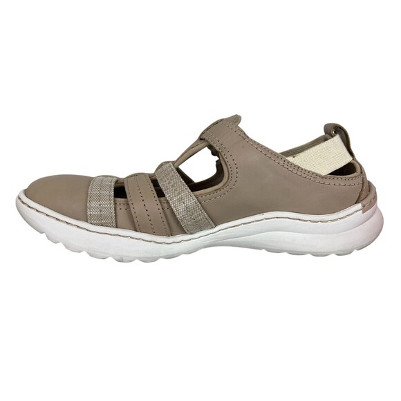 Clarks Collection Teagan Step Sneakers Women's 10 Sand Leather Fisherman Sandals - Picture 3 of 11